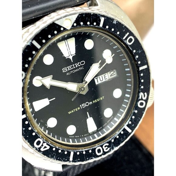 Seiko Men's Watch 6309-7049 Vintage Diver 1980'S Automatic Black Dial Da… - Picture 13 of 14